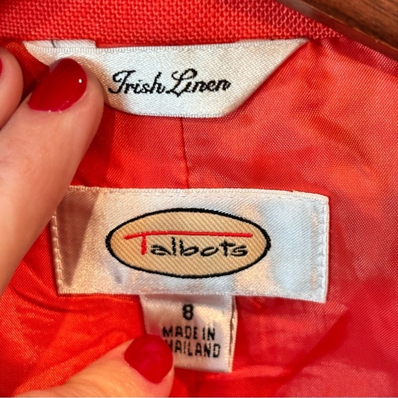 Vintage Talbots Irish Linen Blazer in Orange, size 8, Classic Staple Unique - Picture 7 of 12